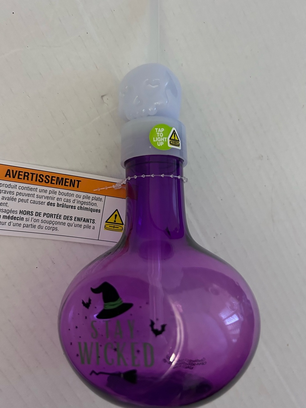 Halloween Stay Wicked Purple Light-Up potion Bottle